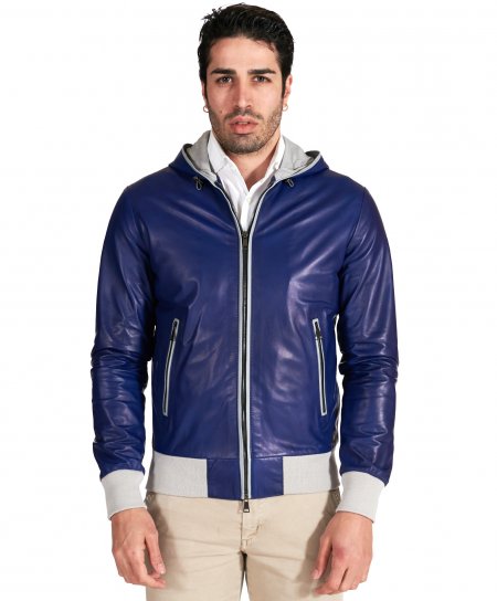 Blue electric hooded nappa...
