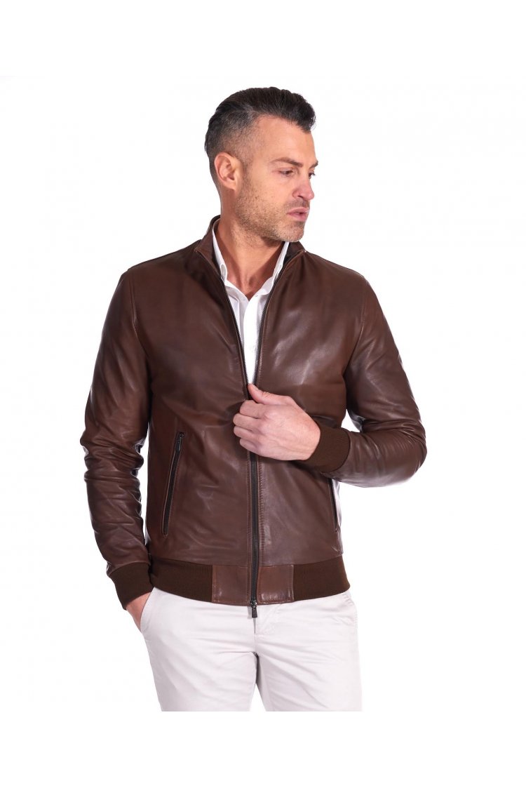 Brown natural leather...