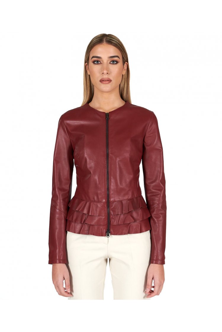 Bordeaux nappa lamb leather...