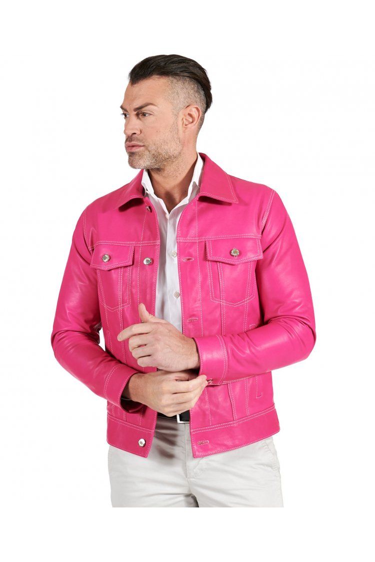 Fuchsia natural leather...