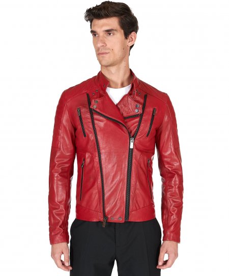 Red  vintage leather biker...