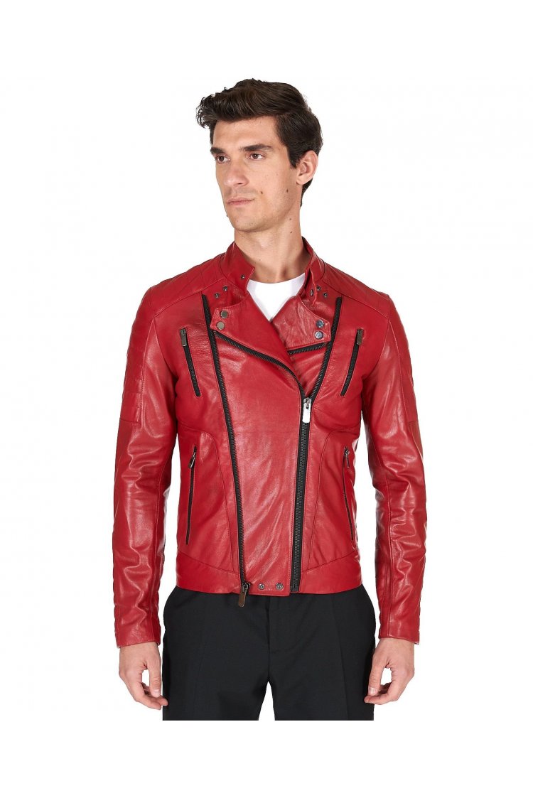 Red  vintage leather biker...