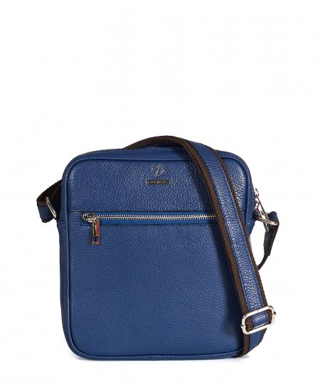 Blue small leather purse shoulder strap crossbody bag