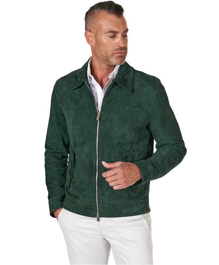 Green suede leather jacket...
