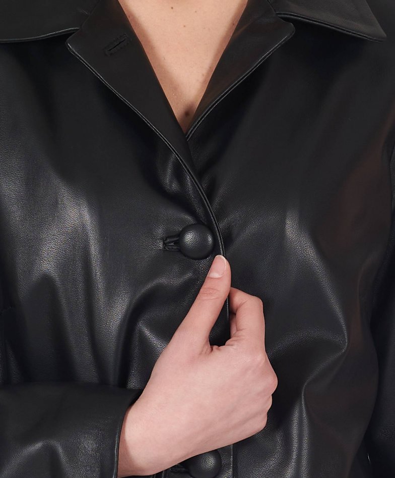 Black leather jacket single-breasted black jacket Wag | D'Arienzo