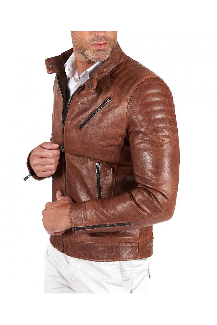 Tan quilted pull up lamb...