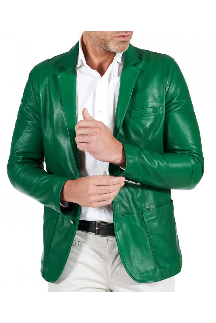 Green natural leather...