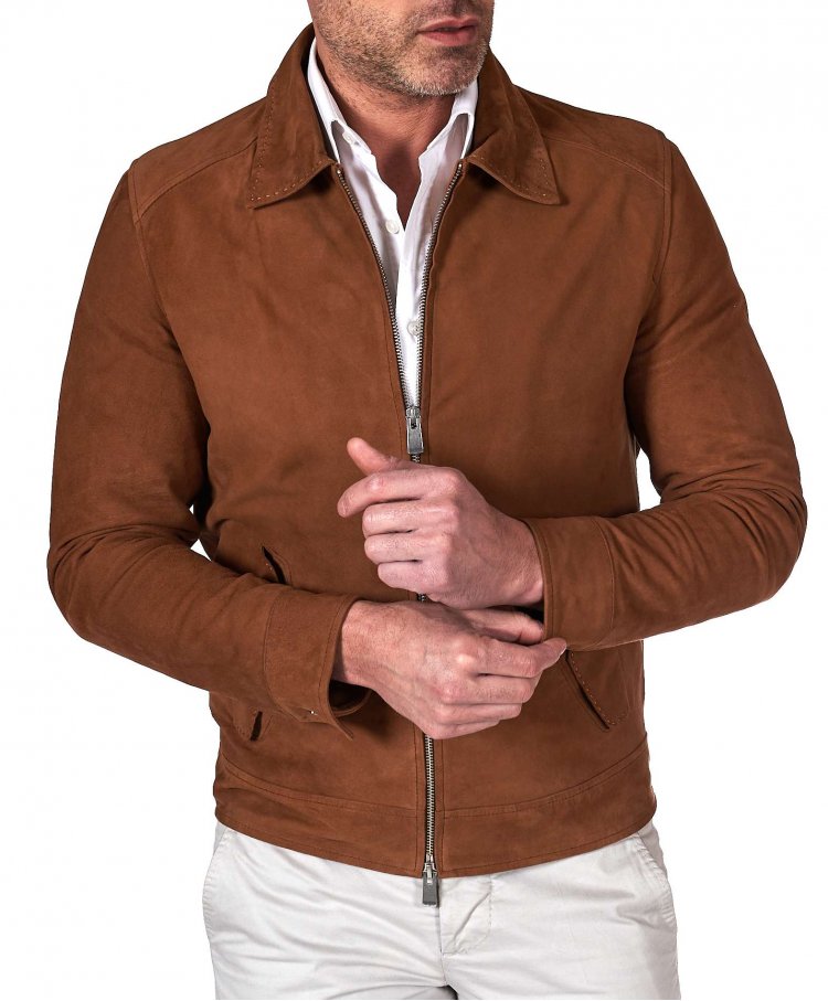 Tan suede leather jacket...