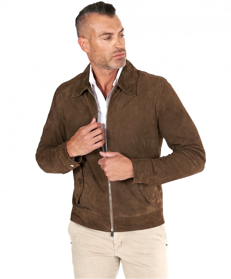 Taupe suede leather jacket...
