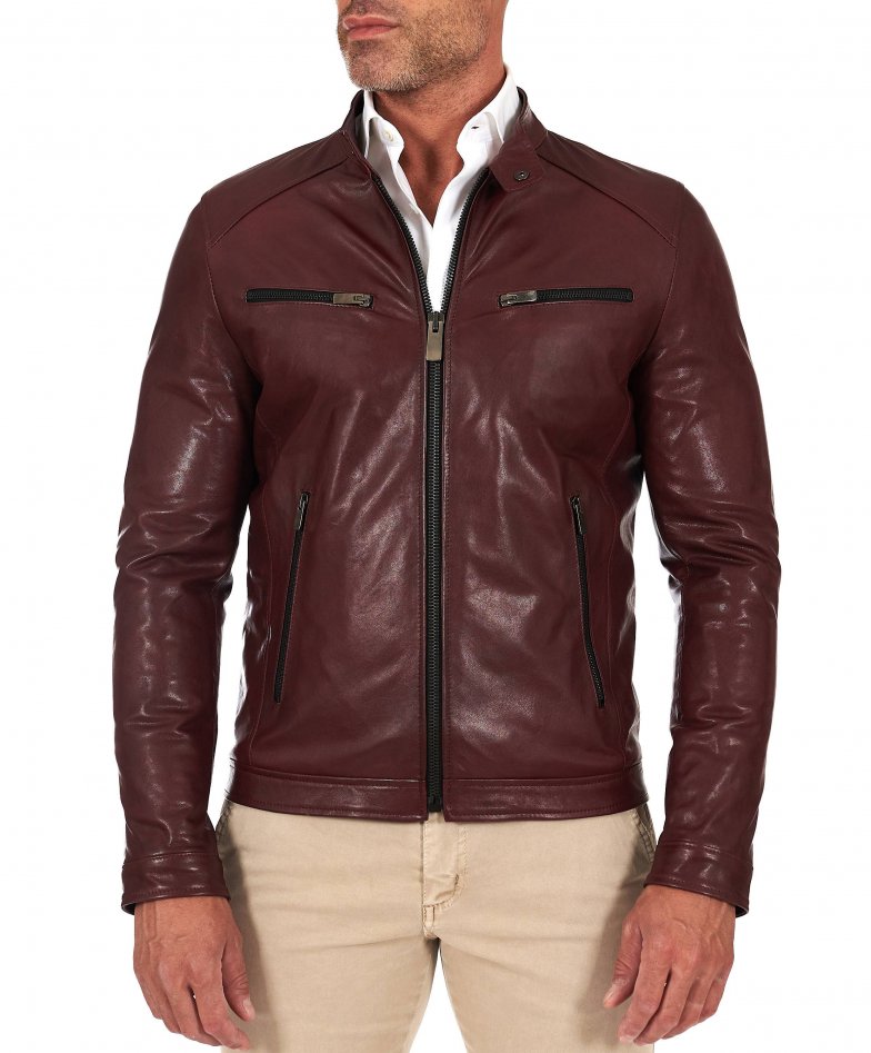 Bordeaux vegetable leather jacket...