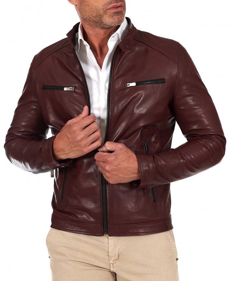 Bordeaux vegetable leather jacket...