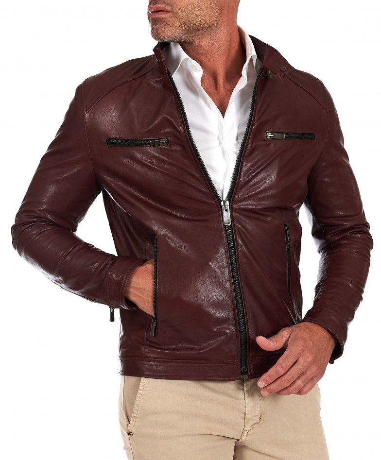 Bordeaux vegetable leather jacket...