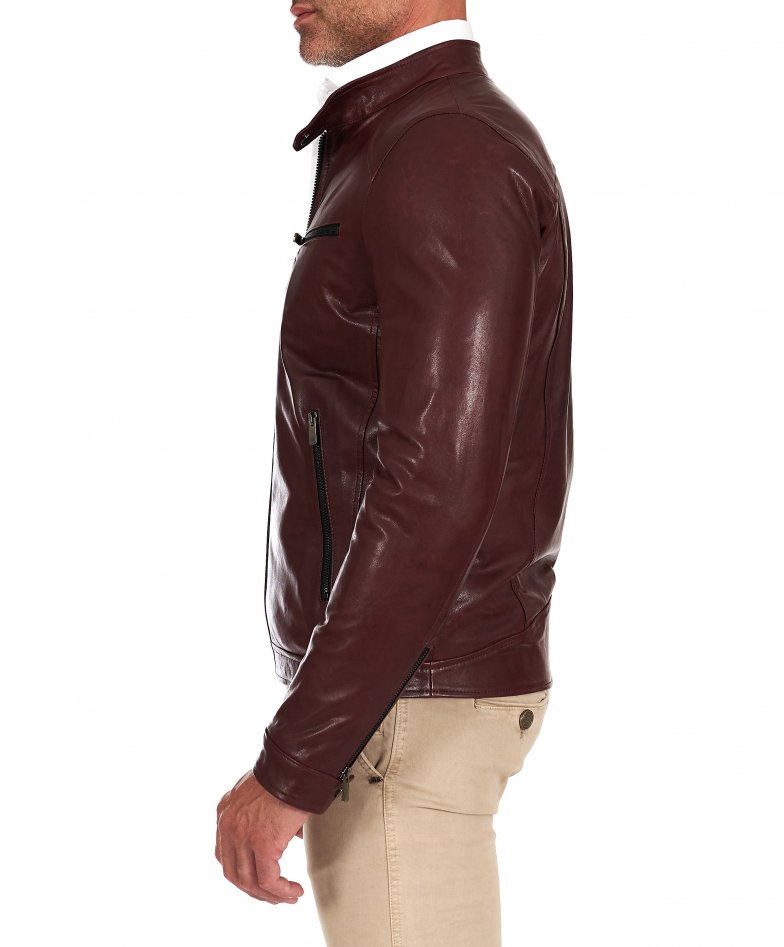Bordeaux vegetable leather jacket...
