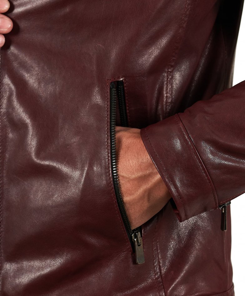 Bordeaux vegetable leather jacket...