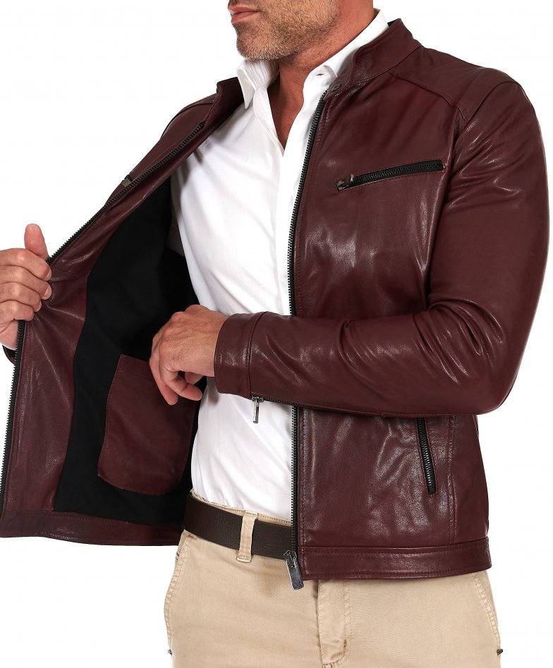 Bordeaux vegetable leather jacket...