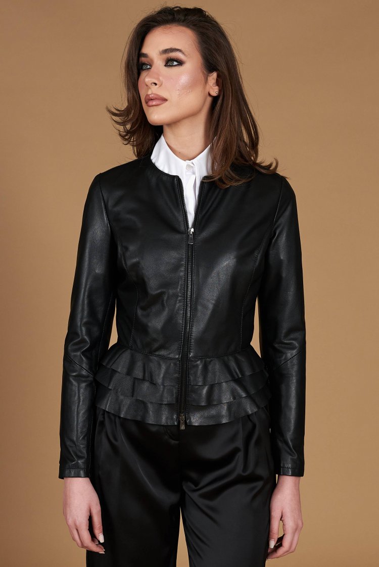 Black nappa lamb leather...