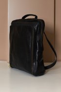 Zaino in pelle nera di vitello borsa effetto vintage