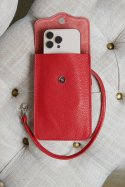 Tracollina porta cellulare in pelle rossa morbida