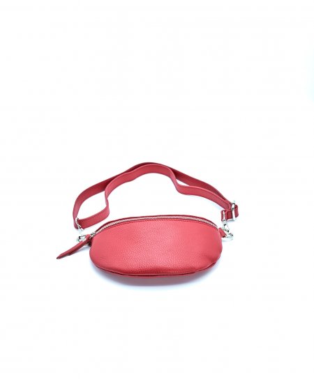 Red small leather fanny...