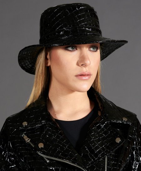 Black women's leather hat...