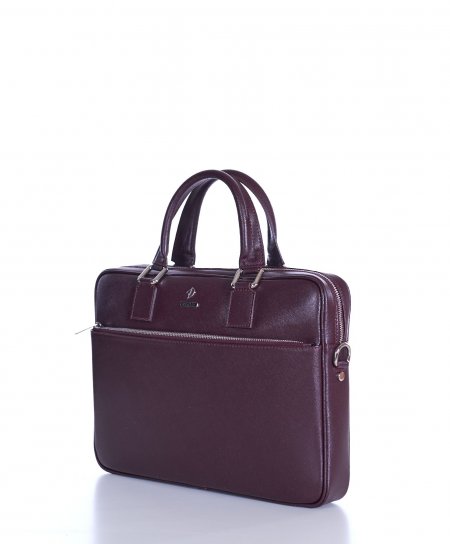 Bordeaux 24h Briefcase in Saffiano calf leather zipper pocket