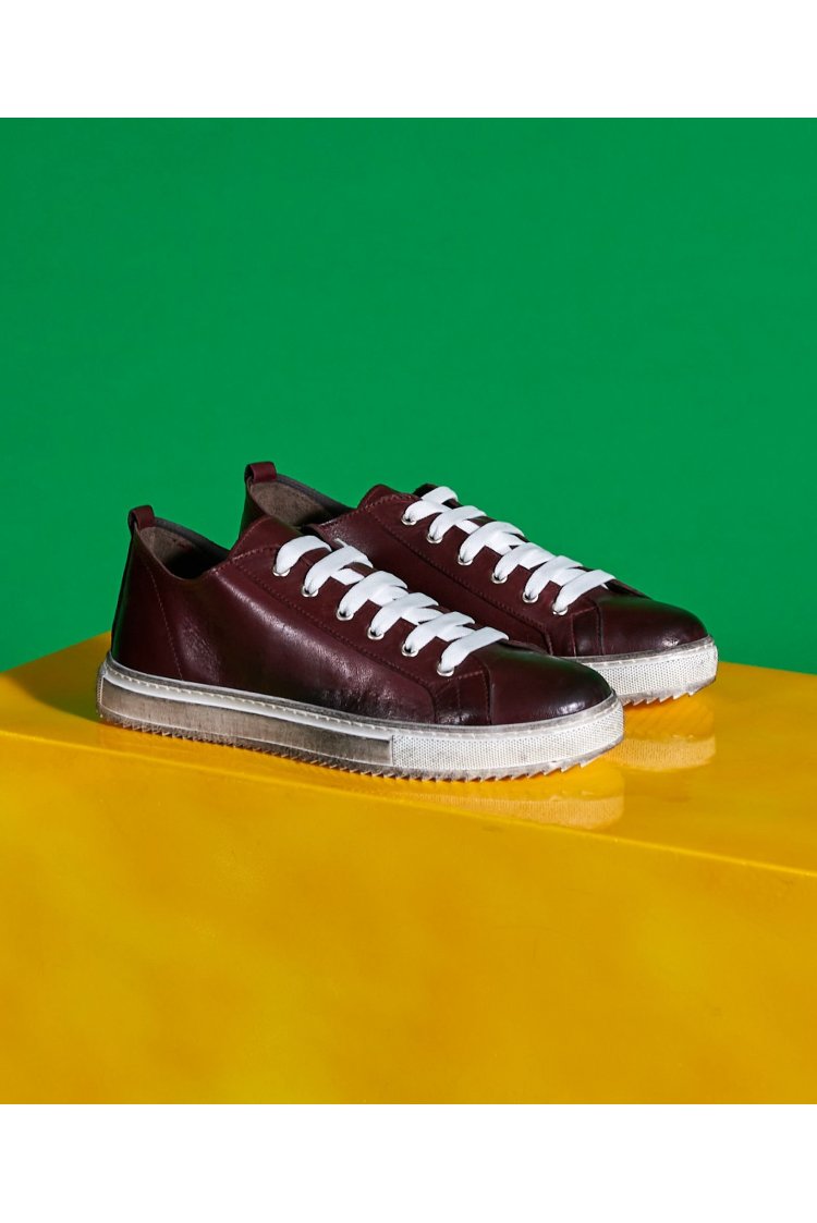 Men's bordeaux leather...