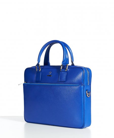Bluette 24h Briefcase in Saffiano calf leather with zip pocket