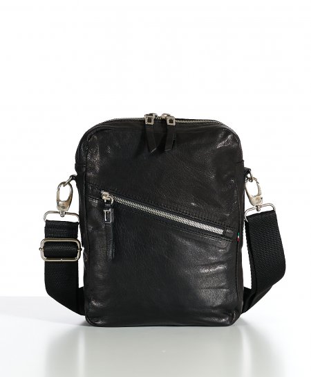 Black small leather purse vintage aspect shoulder strap