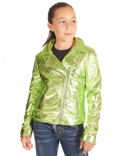 Green baby leather jacket...