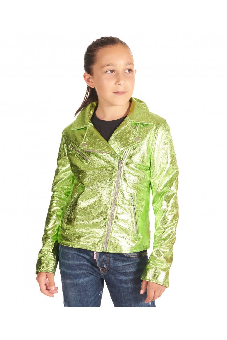 Green baby leather jacket...