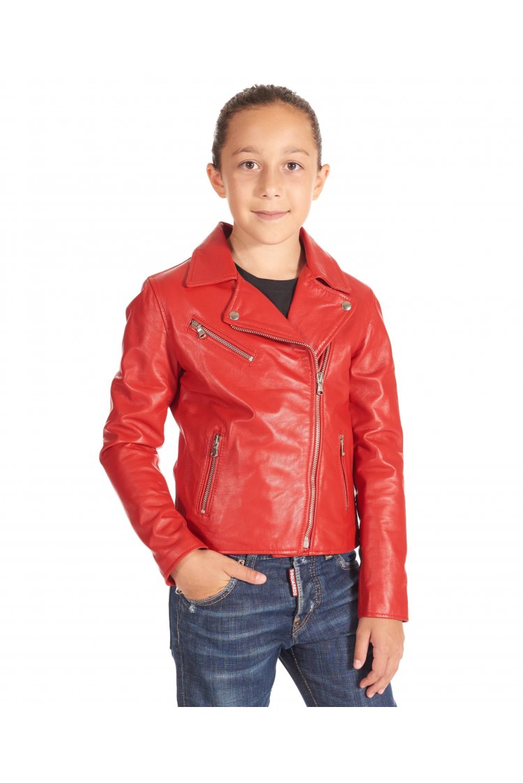 Red baby leather jacket...