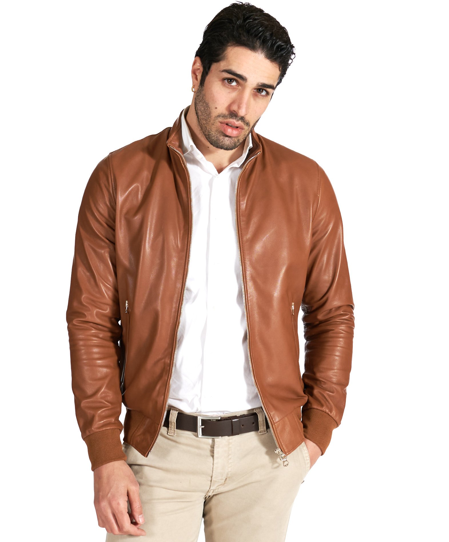 Leather bomber jacket mens tan leather bomber jacket 106
