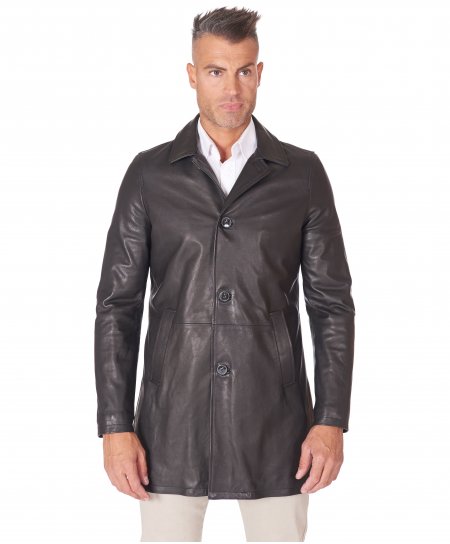 Black lamb leather coat...