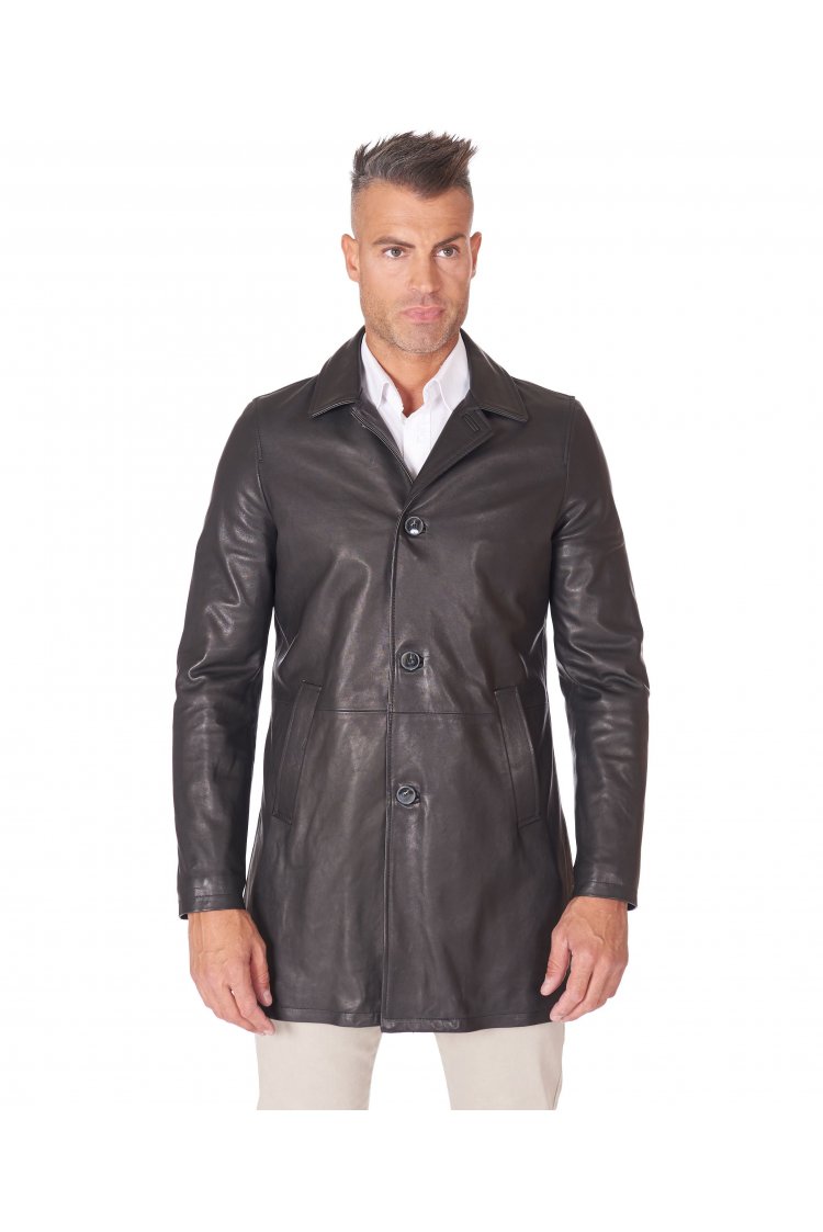 Black lamb leather coat...