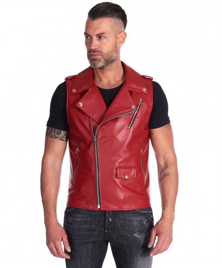 Red nappa lamb leather...