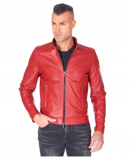 Red nappa lamb leather...