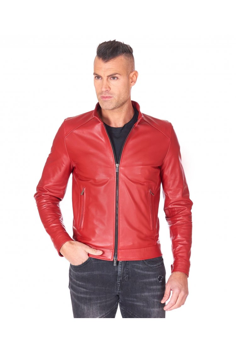 Red nappa lamb leather...