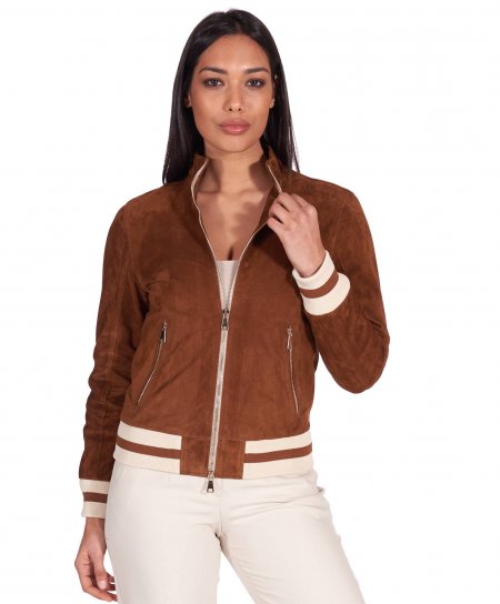 Tan suede lamb leather...