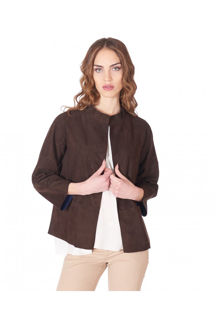 Dark brown suede bolero...