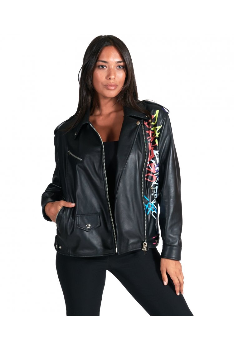 Oversized leather jacket real leather biker jacket womens biker jacket | D'Arienzo