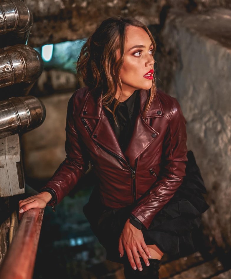 Women\'s Leather Biker Jacket leather jacket bordeaux leather jacket Kbc |  D\'Arienzo
