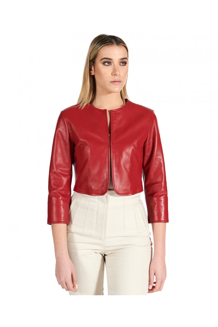 Red nappa lamb leather...