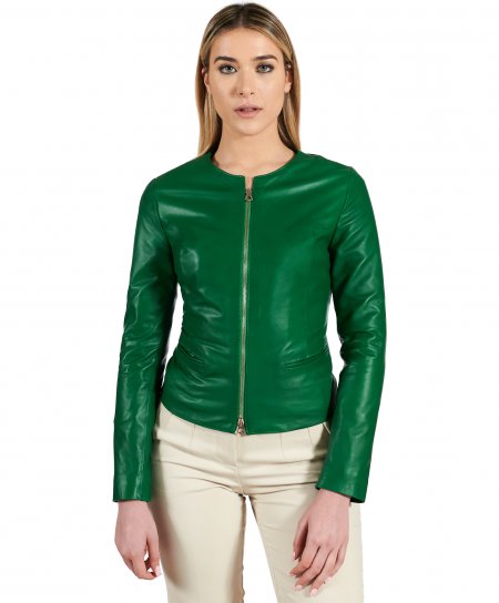 Green natural leather...