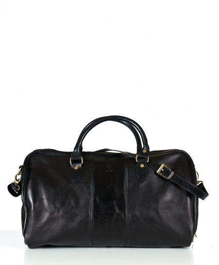 Black leather travel bag...